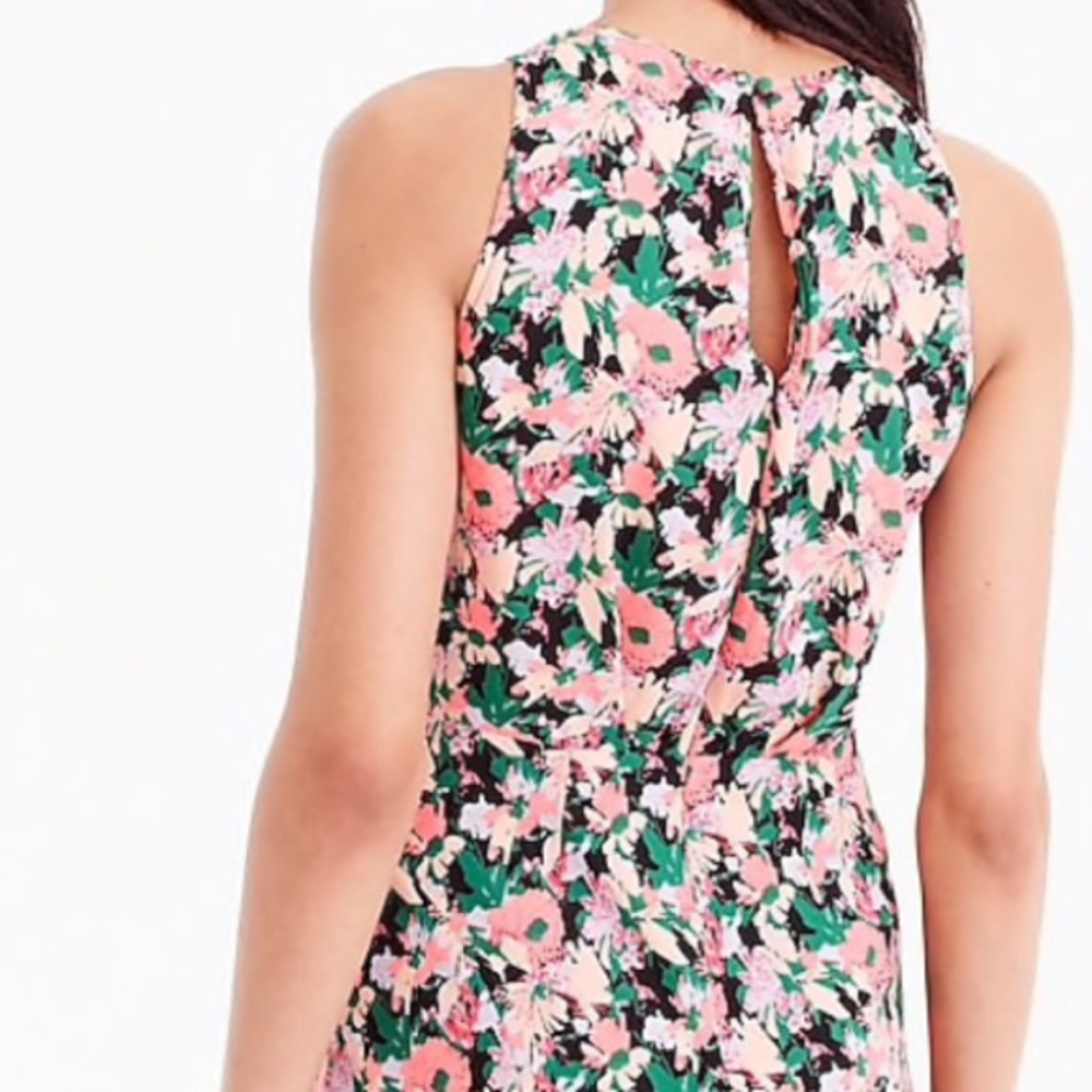 ❌SOLD❌ NWT | J.Crew ruched-waist dress in neon floral - Picture 3 of 7